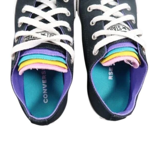 Converse Shoes Girls 3 Sneakers Chuck Taylor All Star Multi Tongue Casual Active - Picture 9 of 16